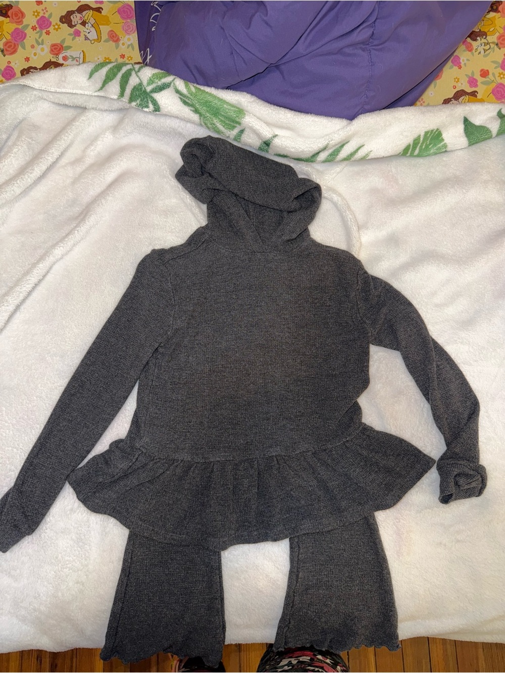 Little Sleepies Charcoal Gray Hooded Top